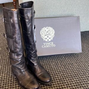 Vince Camuto high black leather boot size 9